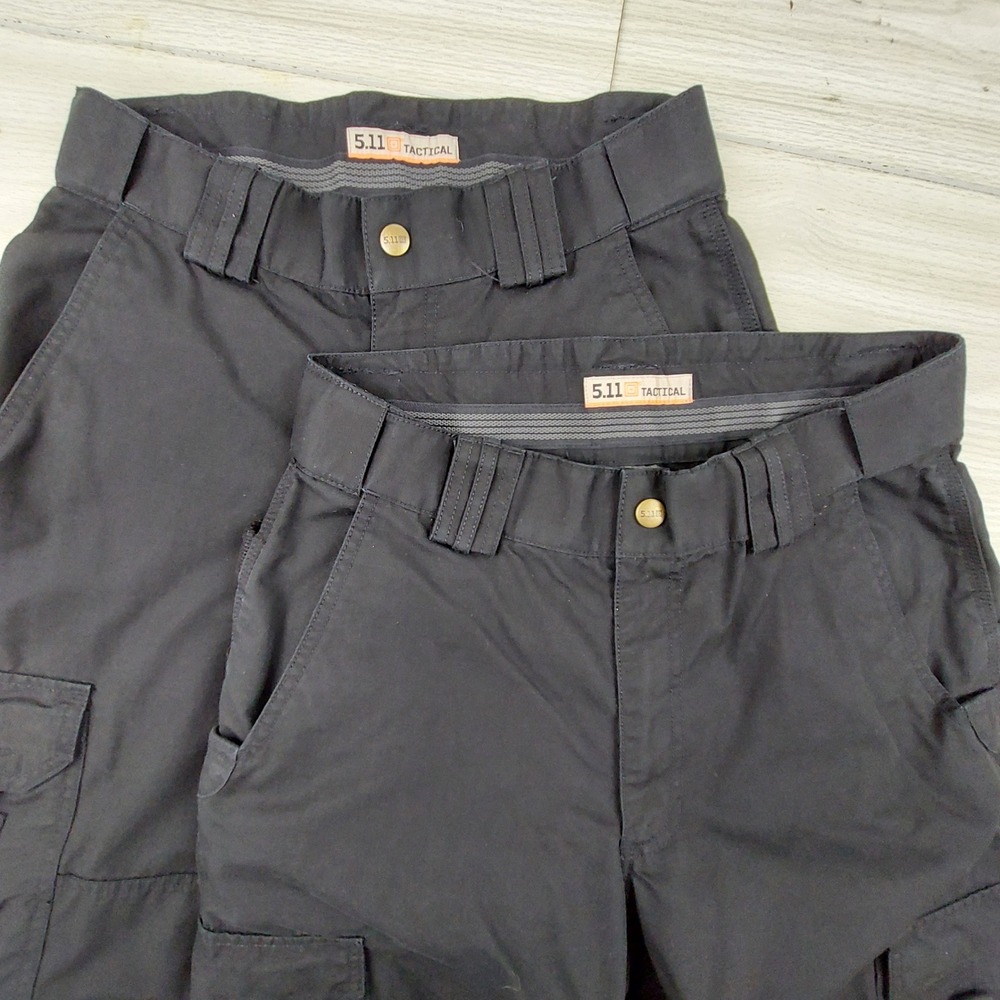 5.11 Men's Regular Fit 30x30 TACLITE EMS Ripstop Cargo Pant Black Lot of 2